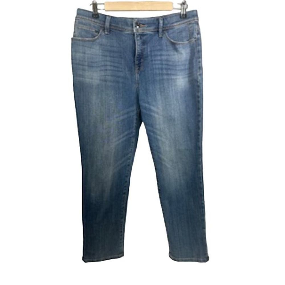 CHICO'S Women's So Slimming Girlfriend Denim Cropped Ankle Jeans Blue Size 1